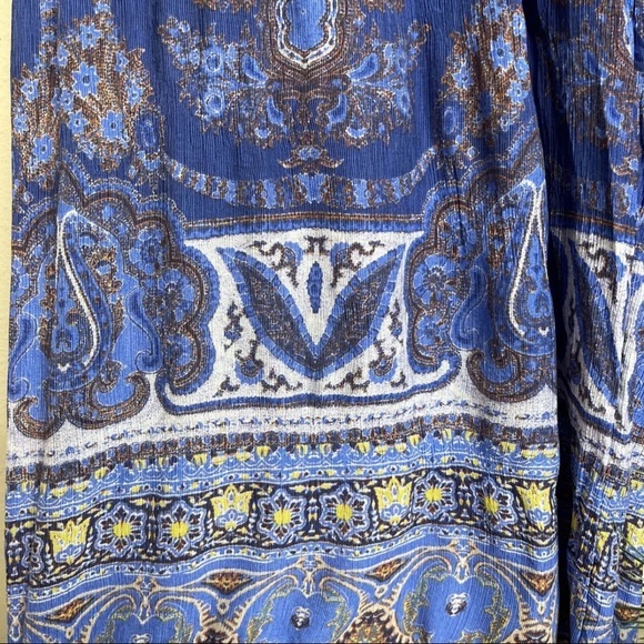 NEW FREE PEOPLE Gold Dust Printed Wide Leg Pants S - Picture 4 of 9